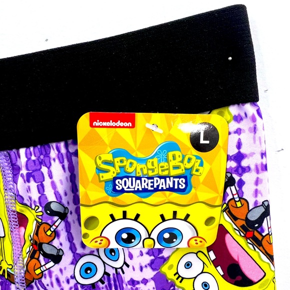 SPONG BOB SQUARE PANTS BOXER BRIEFS, LARGE SIZE, THE COLORS ARE PURPLE & YELLOW - Picture 3 of 9